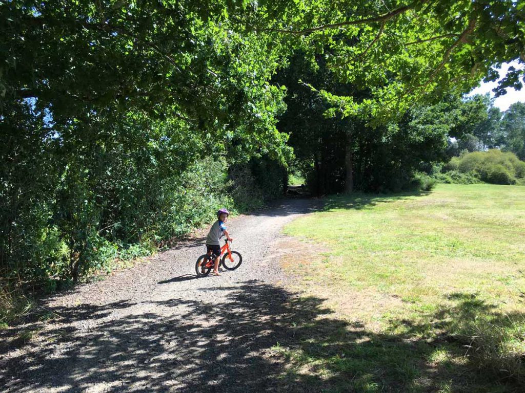 Biking in Mangakino beside Lake Maraetai