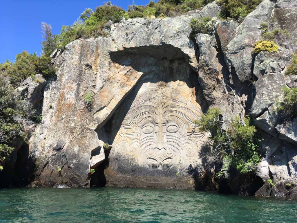 Maori Carving Lake Taupo New Zealand