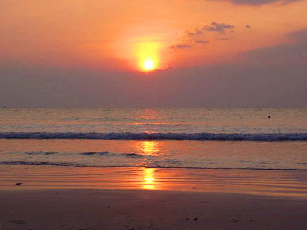 Sunset on a beach in Thailand